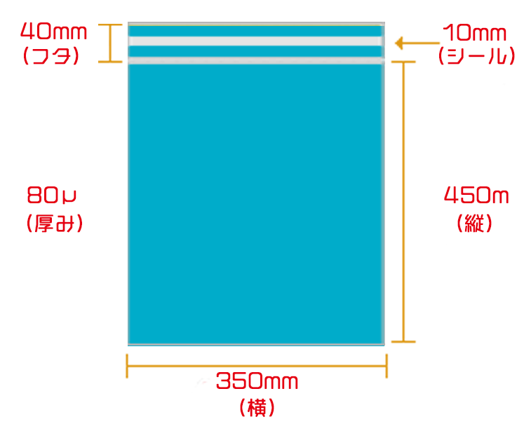 宅配袋　L　ブルー