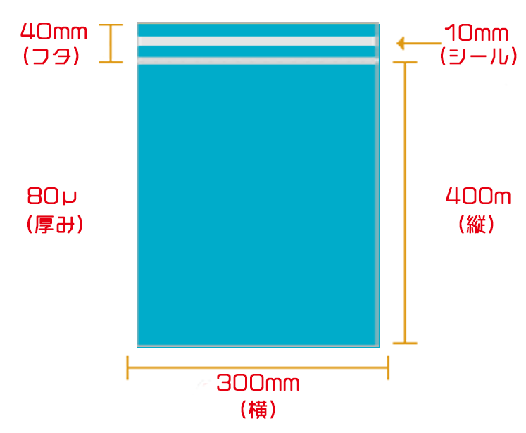 宅配袋　M　ブルー